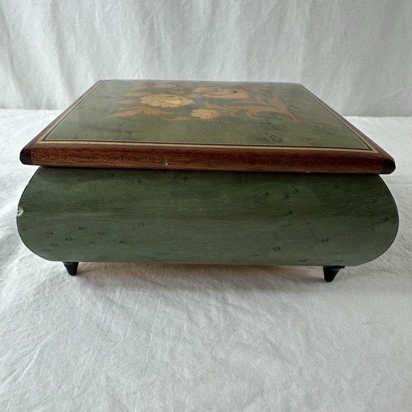 Vintage Swiss Reuge Musical Music Wood Inlay Box Fur Elise Made In Italy W/Key - Picture 7 of 16